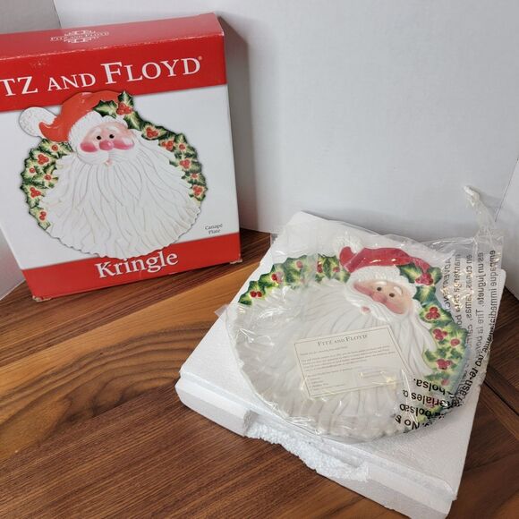 Fitz and Floyd Kringle 9" Santa Claus Canapé Plate With Original Box Christmas - Picture 1 of 4